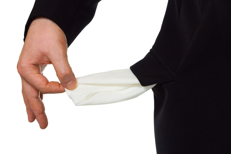 man strapped for cash
